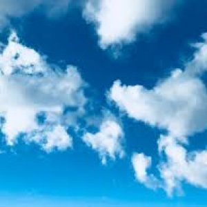white clouds on blue sky