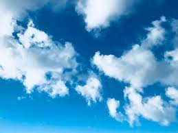 white clouds on blue sky